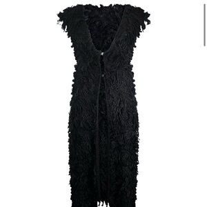Mondenero Black Wool Maxi Vest /Dress | Designer Statement Piece
